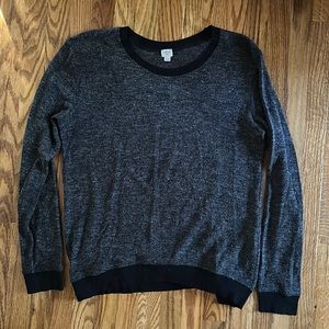 Aritzia Wilfred Gray Sweater Crewneck With Black Trim